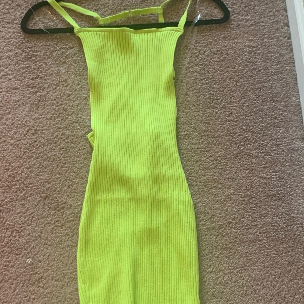 Neon green backless dress